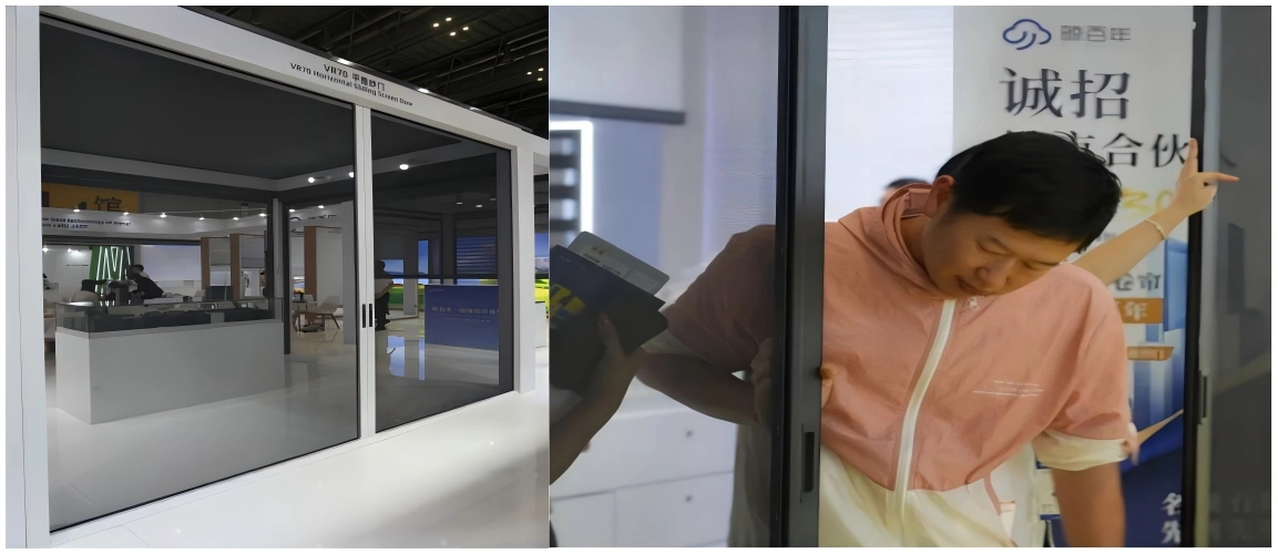 NewHoo Sliding Screen Doors displayed at the Shenzhen Home Furnishing Expo 2026